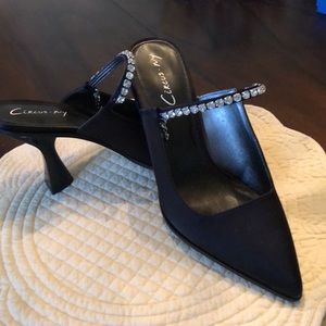 Circus • NY Monique Crystal embellished strap & small dangling charms slides